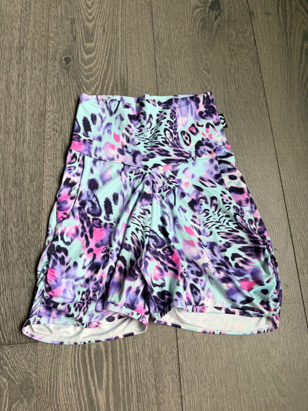 Exotica Pastel Animal Print Booty Scrunch Jogger Shorts with Pockets